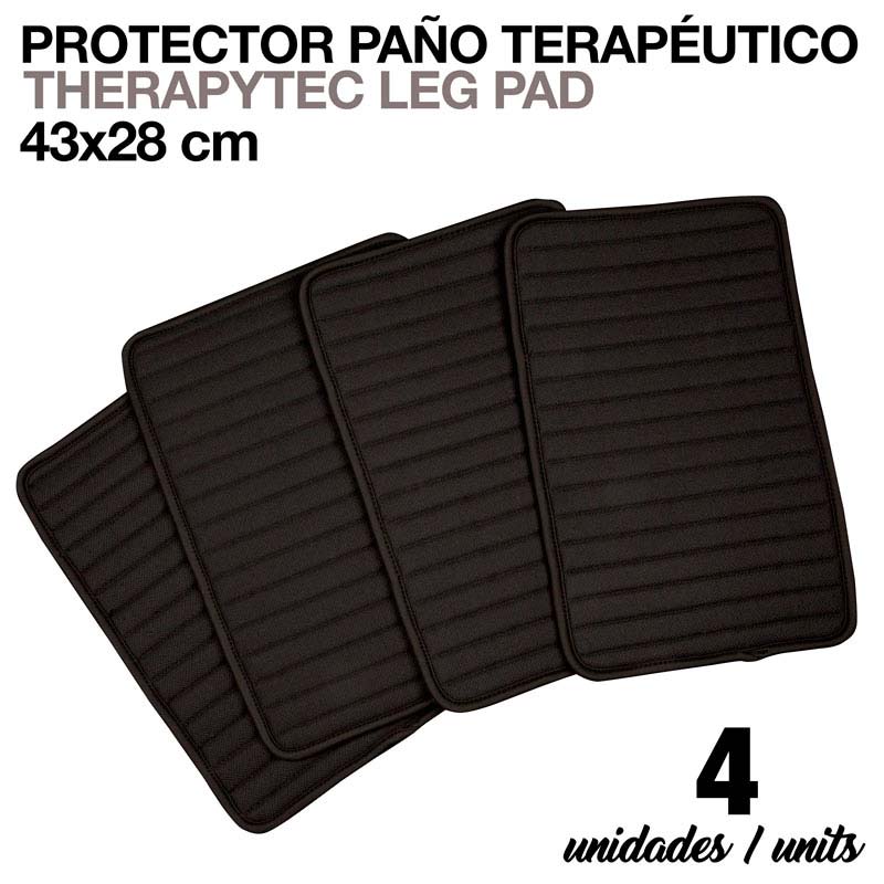 Conjunto de quatro protetores de paño terapêutico Therapytec Leg Pad pretos