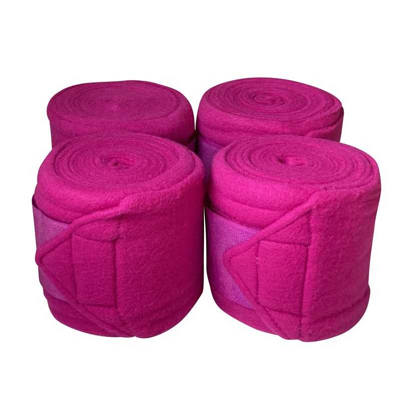 Conjunto de quatro bandagens elásticas cor de rosa com velcro
