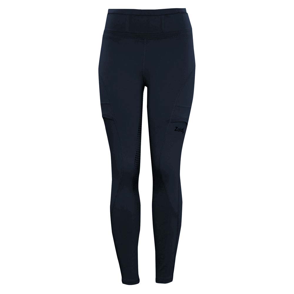Leggings pretas com cintura alta e logótipo Zalq