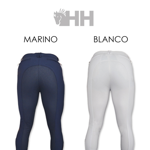 Duas calças justas desportivas azul marinho e branca com logo HH