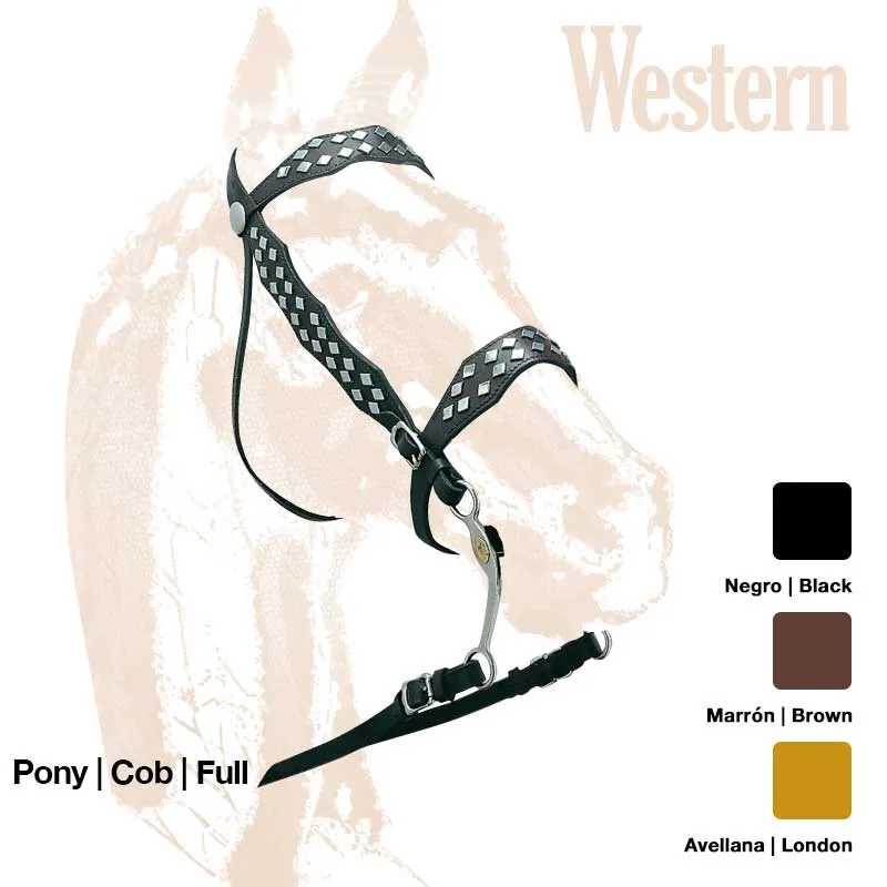 Cabresto com padrão metálico em cores Preto, Marrom e Amarelo em fundo branco