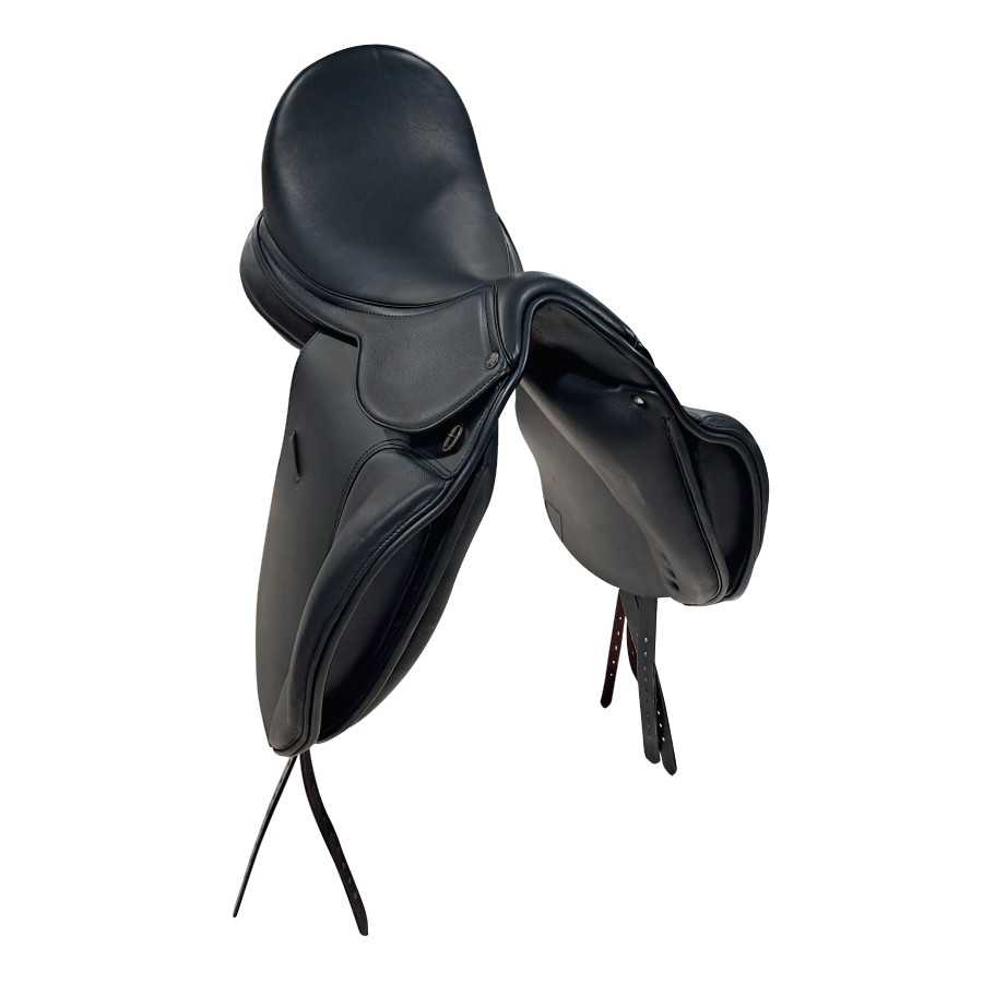 Sela de cavalo de couro preto com assento anatómico