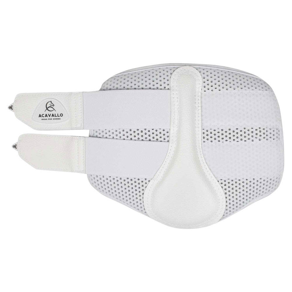 Protetor branco para equitação com tiras elásticas e velcro