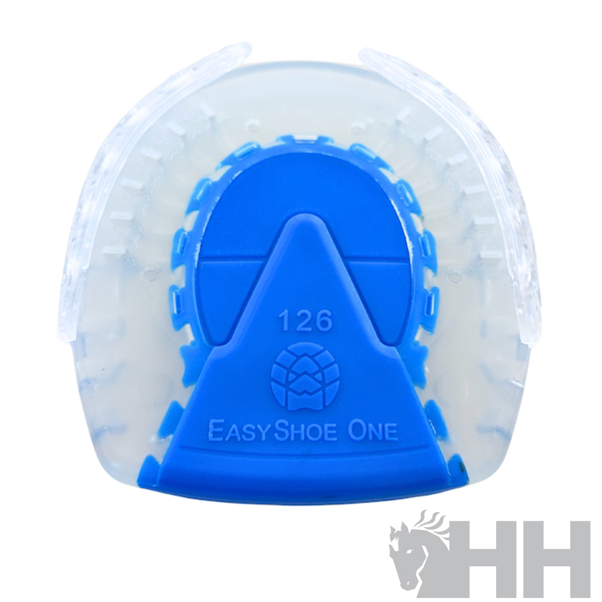 Calço para sapatos Easy Shoe One azul e transparente com textura antiderrapante