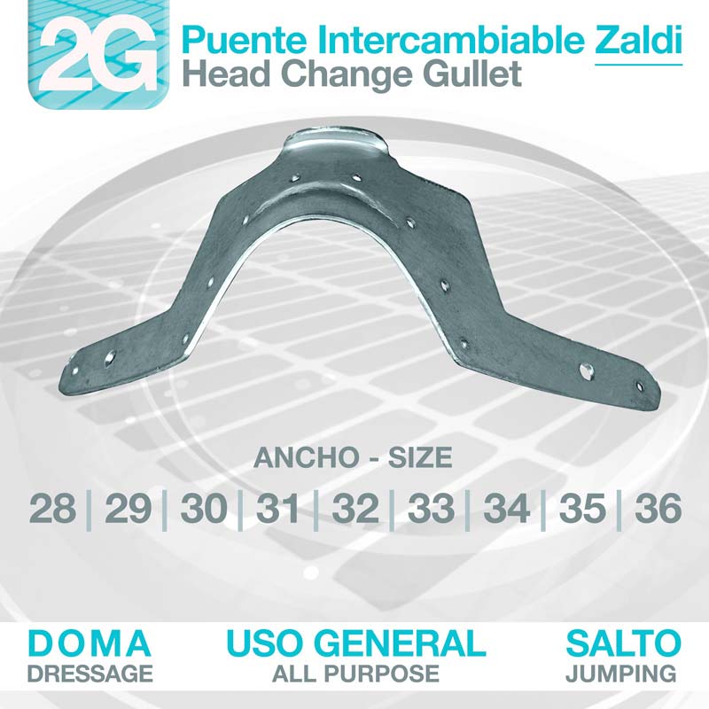 Peça metálica Puente Intercambiable Zaldi Head Change Gullet com tamanhos 28 a 36