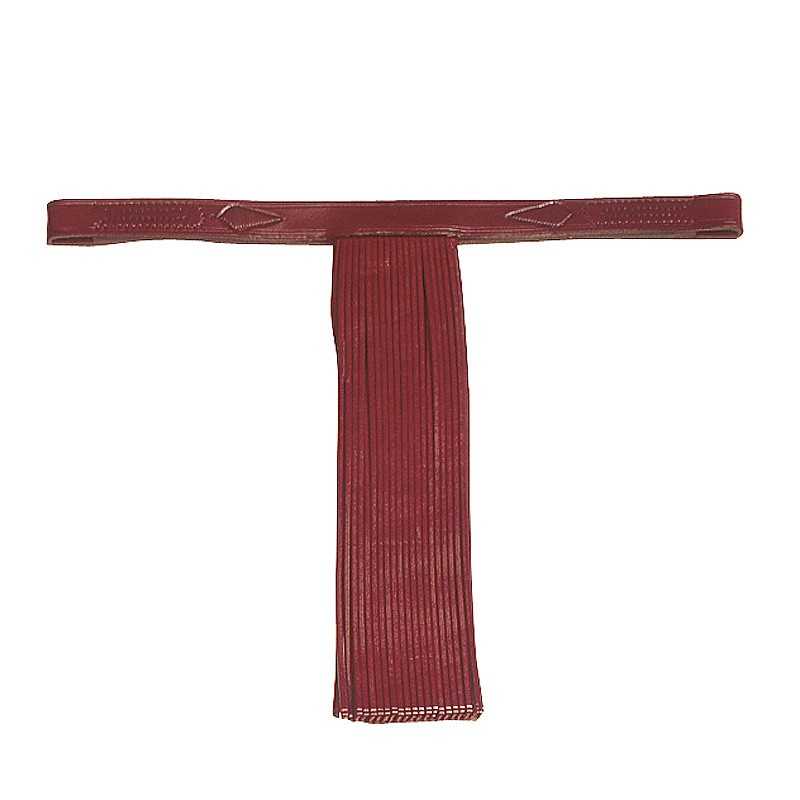 Cinta elástica vermelha com faixa central larga e textura nervurada