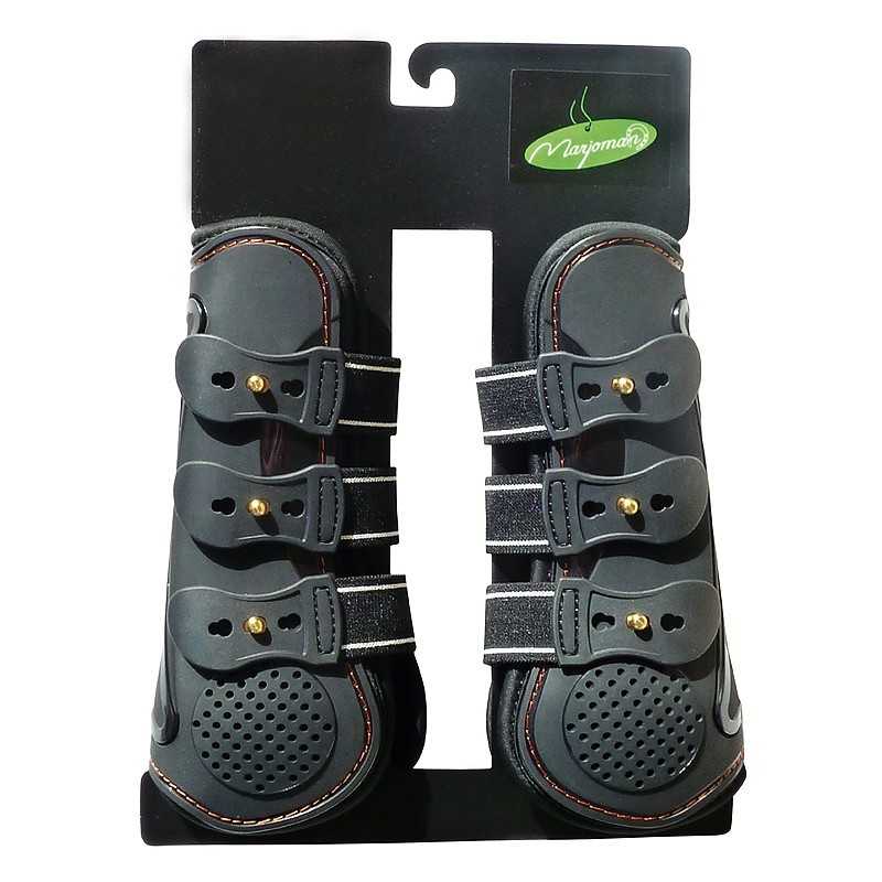 Proteções para cavalos cinzento escuro com fechos e embalagem