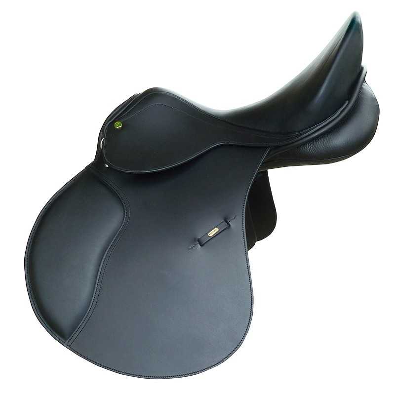 Sela de equitação preta em couro