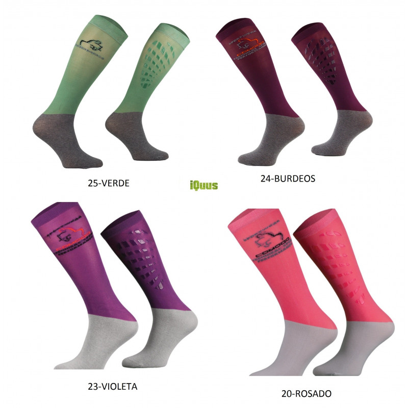 Meias compridas coloridas com padrão e logo Condor em quatro cores diferentes