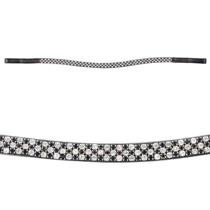 Bandolete preta com brilhos e padrão de losangos