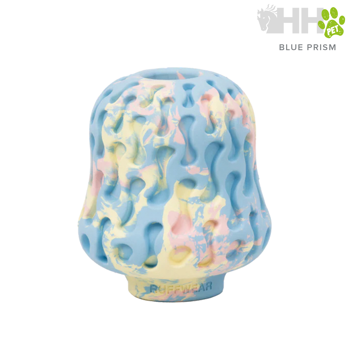 Mordedor para cães em borracha azul, amarelo e rosa