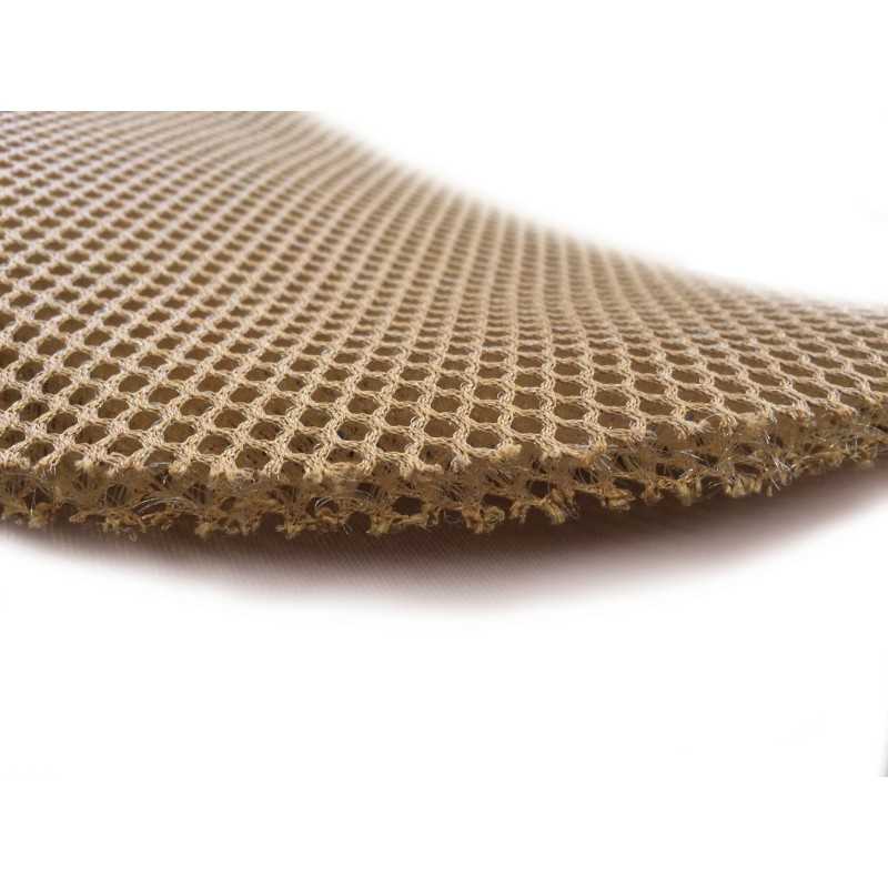 Tecido de malha bege com padrão hexagonal