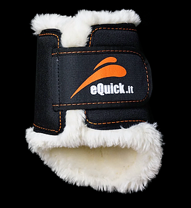 Protetor preto eQuick.it com forro branco e fecho de velcro