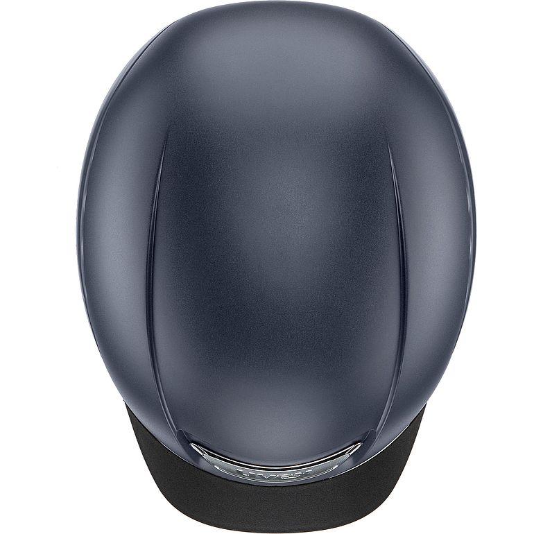 Capacete de ciclo azul escuro visto de cima