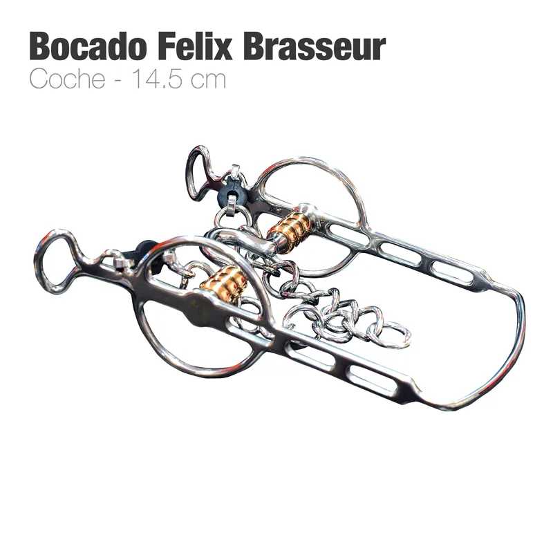 Freio de cavalo metálico Bocado Felix Brasseur modelo Coche 14,5 cm
