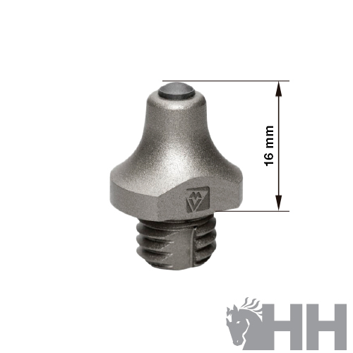 Peça metálica com rosca e topo arredondado de 16 mm