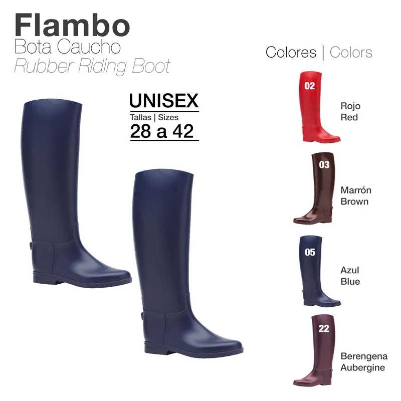 Botas de borracha Flambo unissexo em várias cores e tamanhos