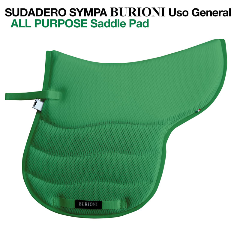 Almofada de sela verde para uso geral com texto visível e fitas para fixação