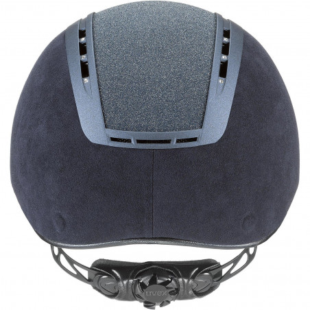 Capacete de equitação azul escuro com ventilação e ajuste traseiro