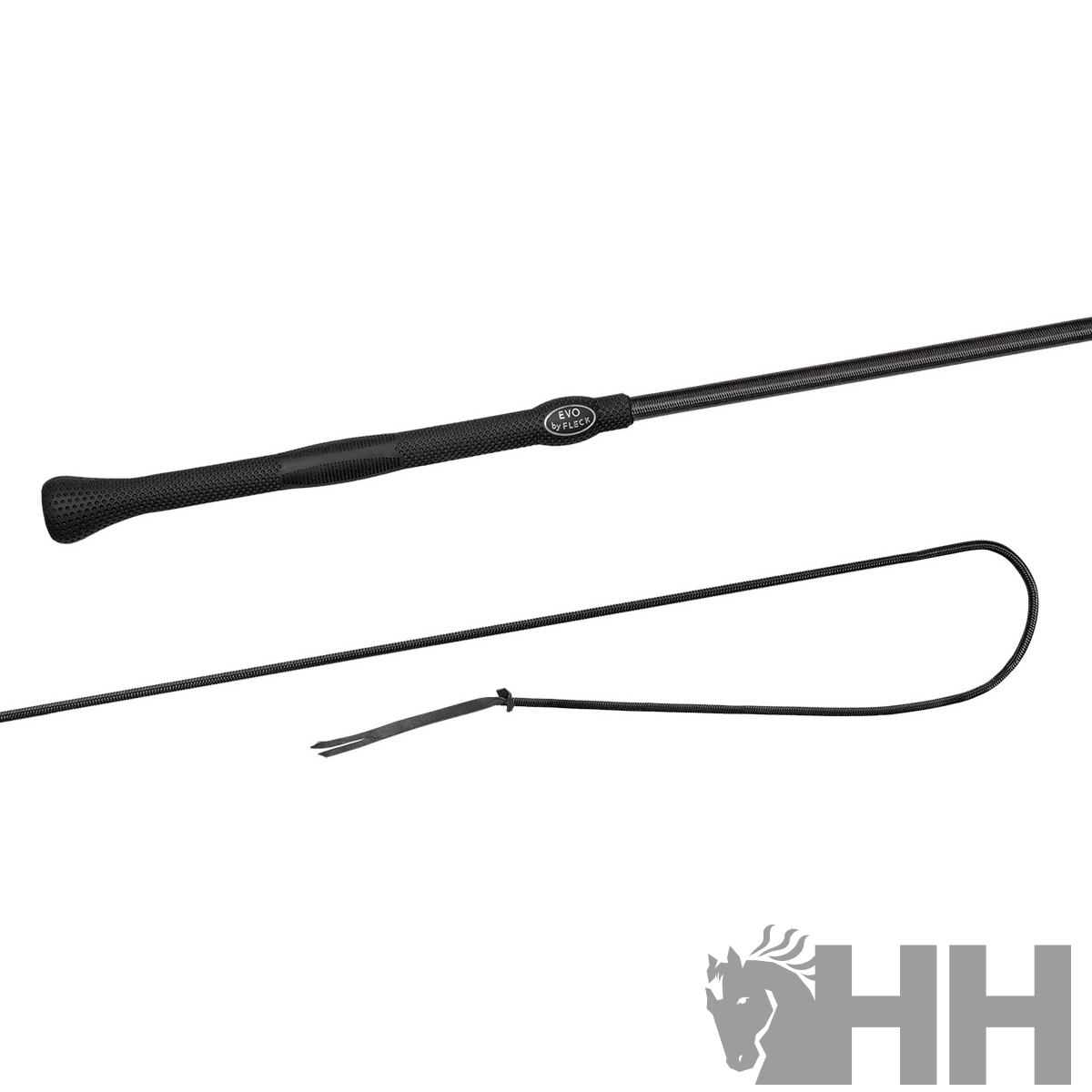 Chicote preto com pega texturada e logótipo HH