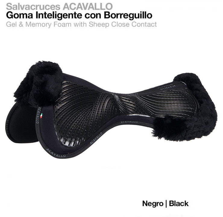 Salvacruzes ACAVALLO negro com borreguillo e textura tipo gel.