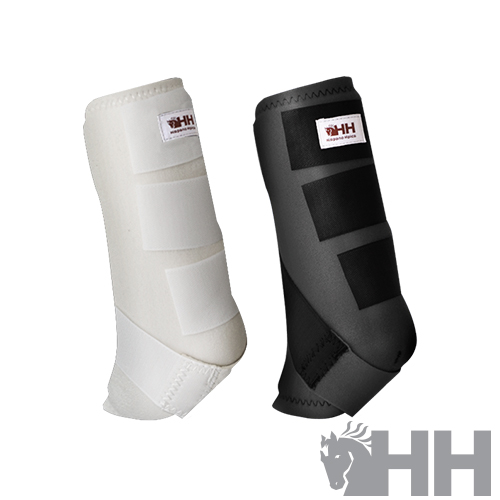 Protectores para pernas de cavalo branco e preto com logo HH