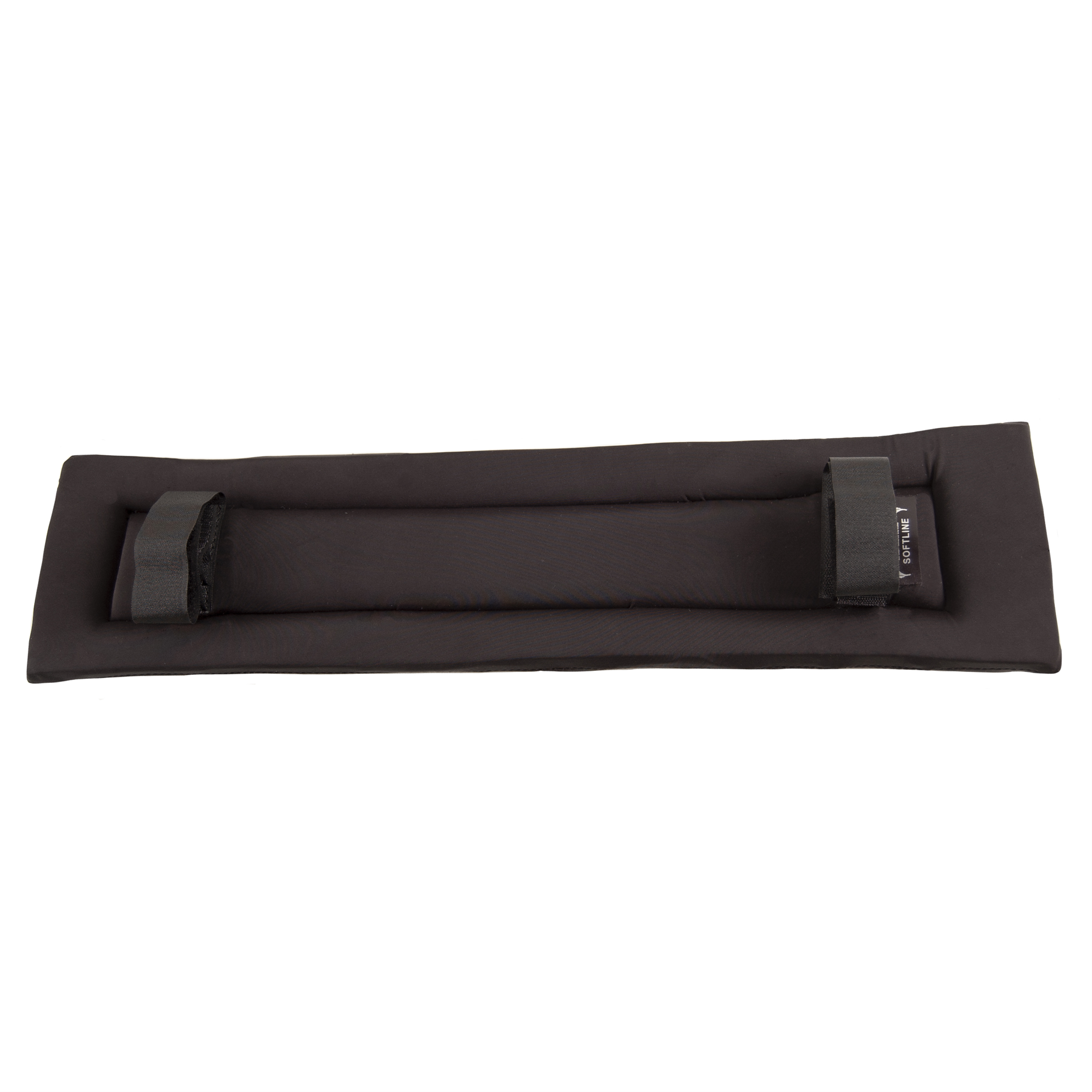 Almofada preta com tiras e etiqueta Light My Fire