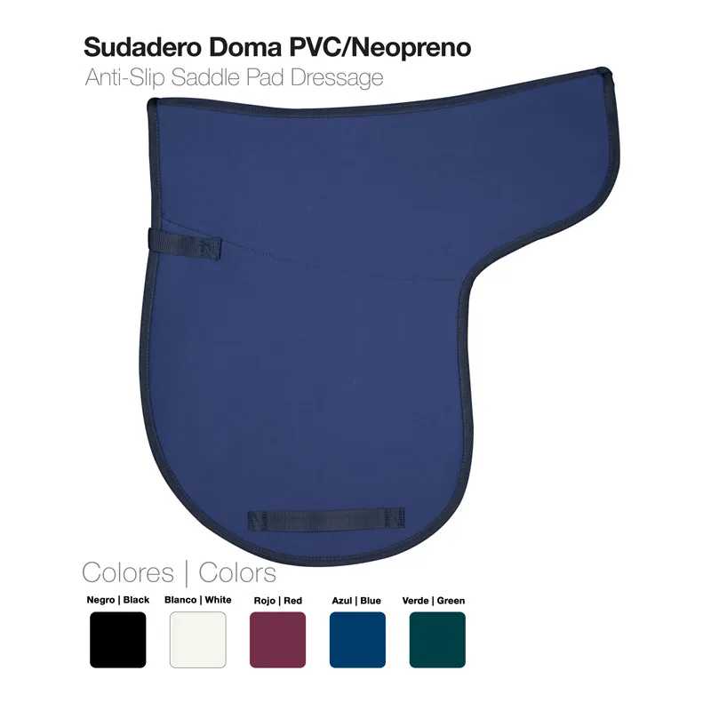Tapete de sela anti-derrapante azul em PVC e neopreno para dressage