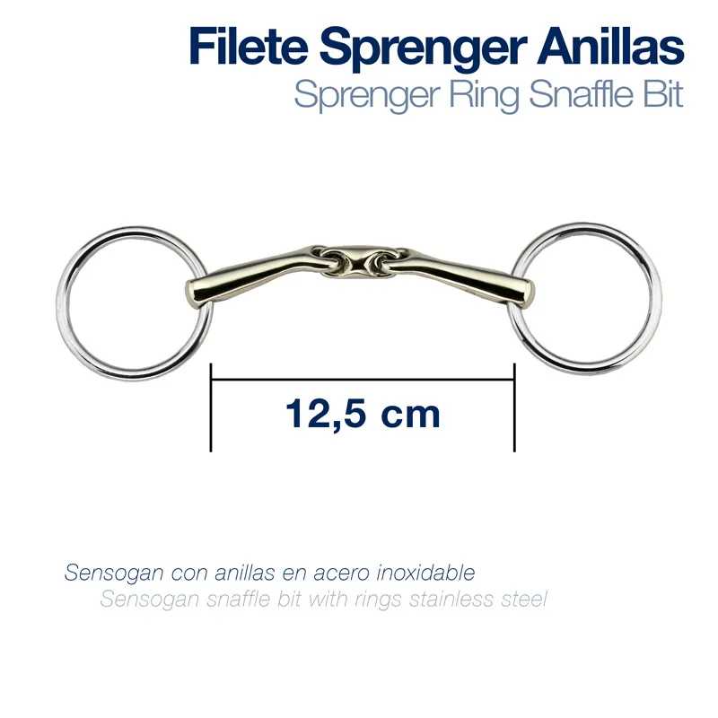 Freio Sprenger Anilhas em aço inoxidável com anéis redondos e tamanho de 12,5 cm