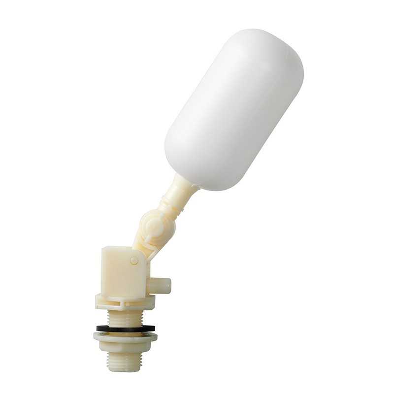 Boia para autoclismo plástica branca com boia oval e corpo rosqueado