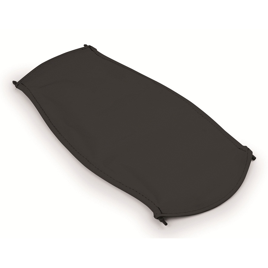 Tapete ou almofada preta curva com bordas costuradas