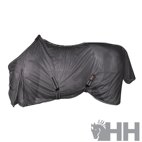 Cobertura protetora preta para cavalo com alças ajustáveis e fechos