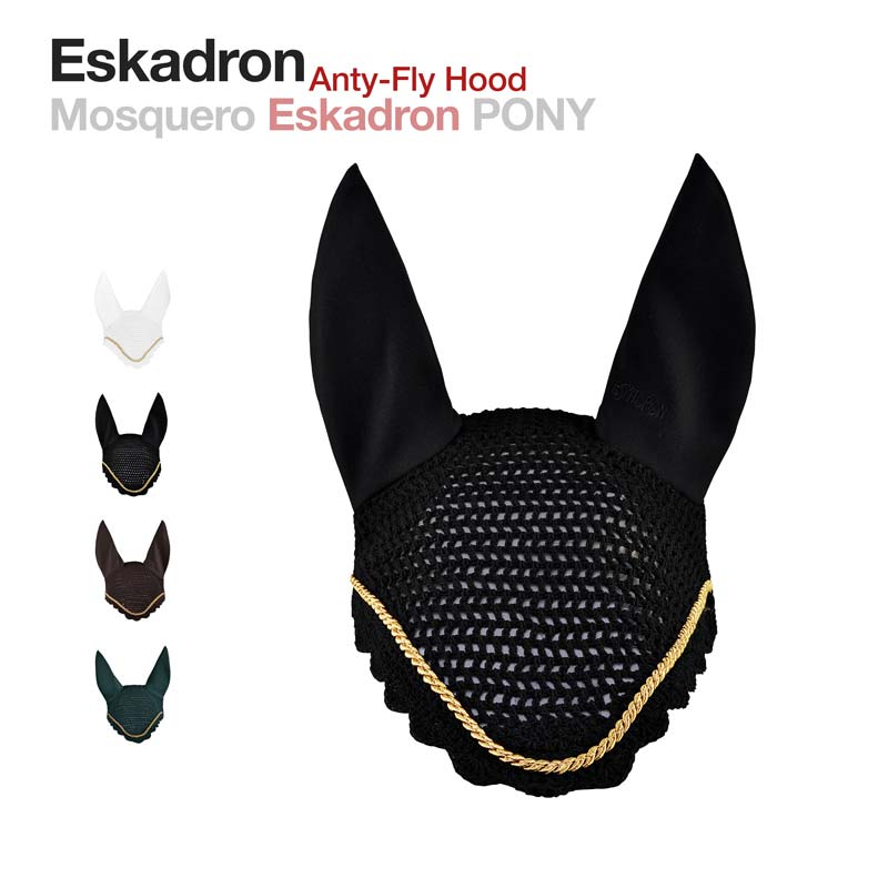 Capuz anti-insetos Eskadron PONY preto com cordão dourado
