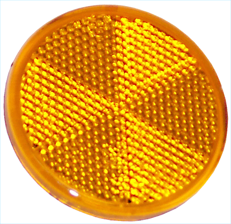 Refletor amarelo circular para uso em segurança