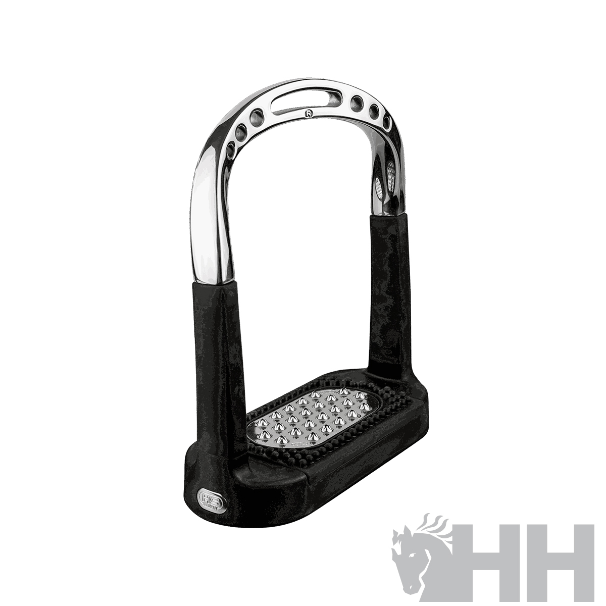 Estribo metálico com revestimento antiderrapante preto