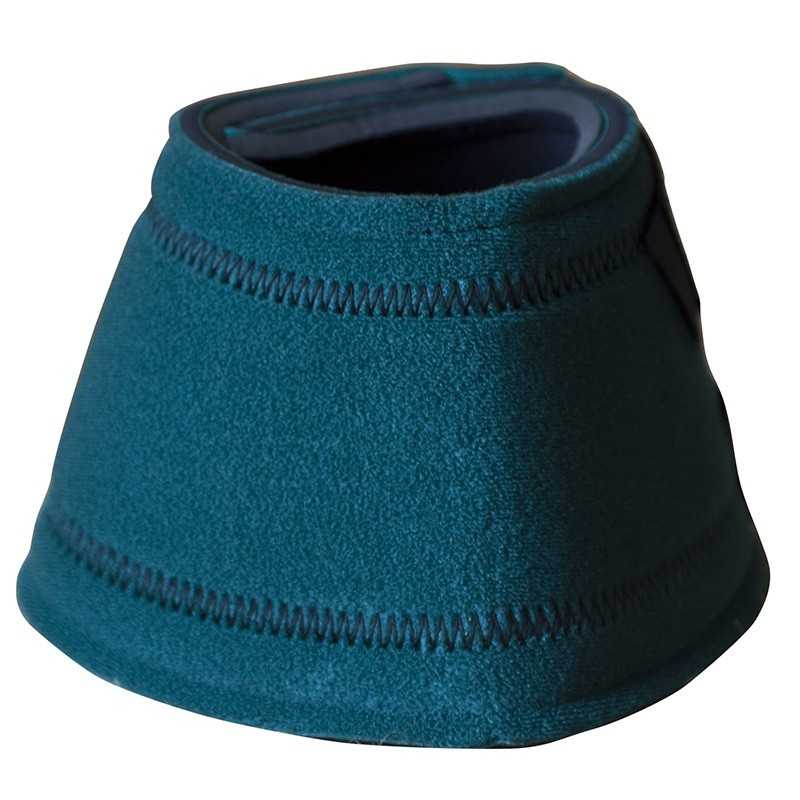 Coleira protectora azul em tecido com costuras em ziguezague