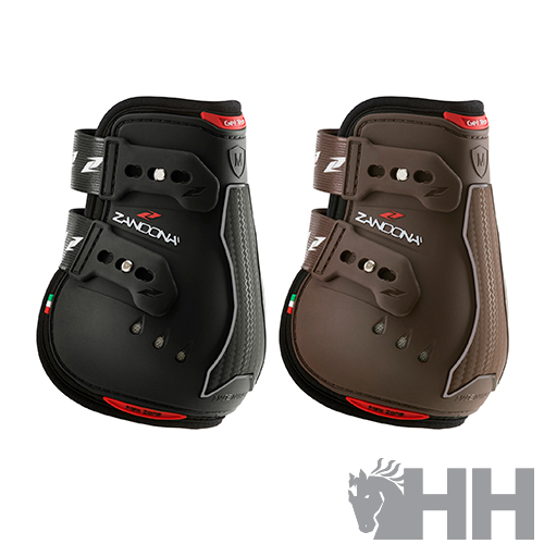 Botas de proteção para equitação ZANDONA em preto e castanho com fechos ajustáveis