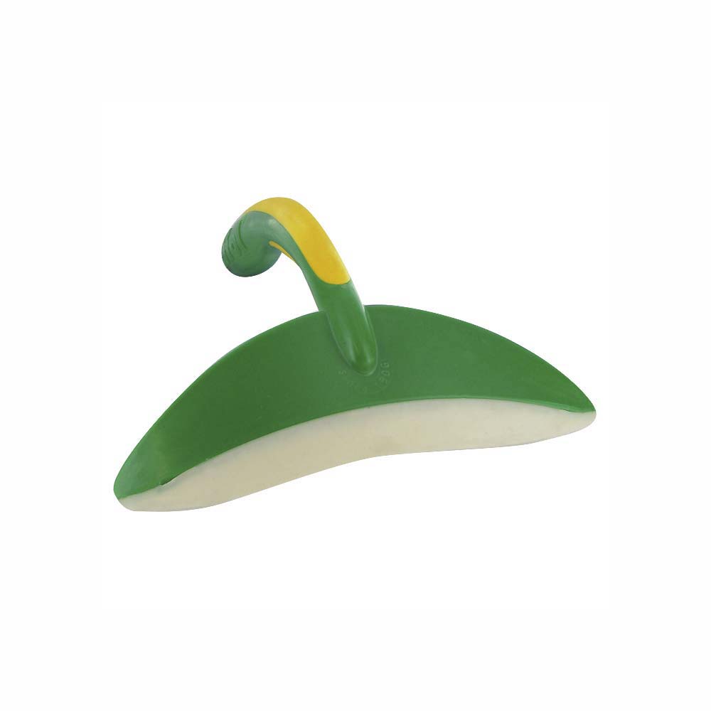Raspador de silicone verde com cabo curvo verde e amarelo