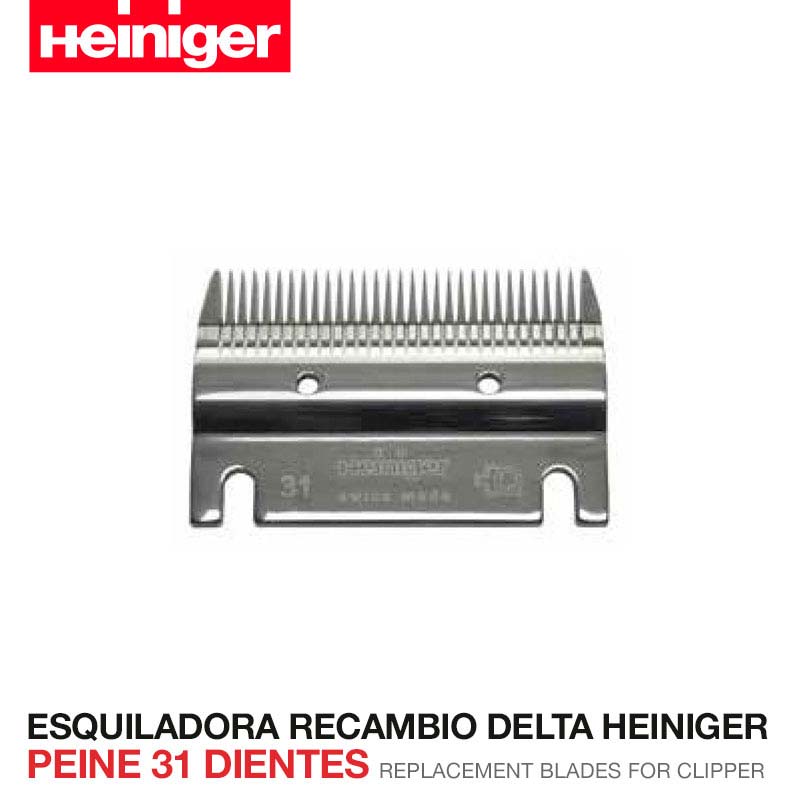 Lâmina de substituição Heiniger Delta com 31 dentes para tosquiadeira