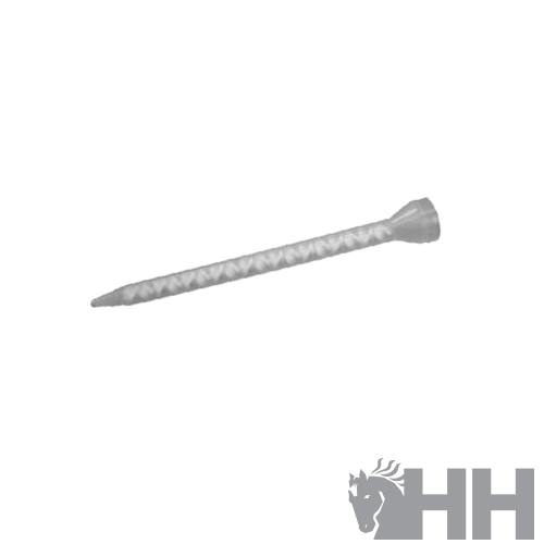 Prego cinzento claro com cabeça larga de plástico e textura estriada