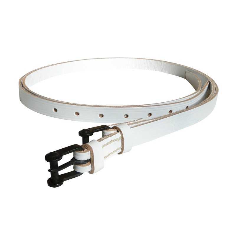 Cinto branco de couro com fivela preta
