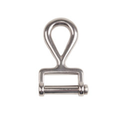 Gancho metálico prateado com barra giratória