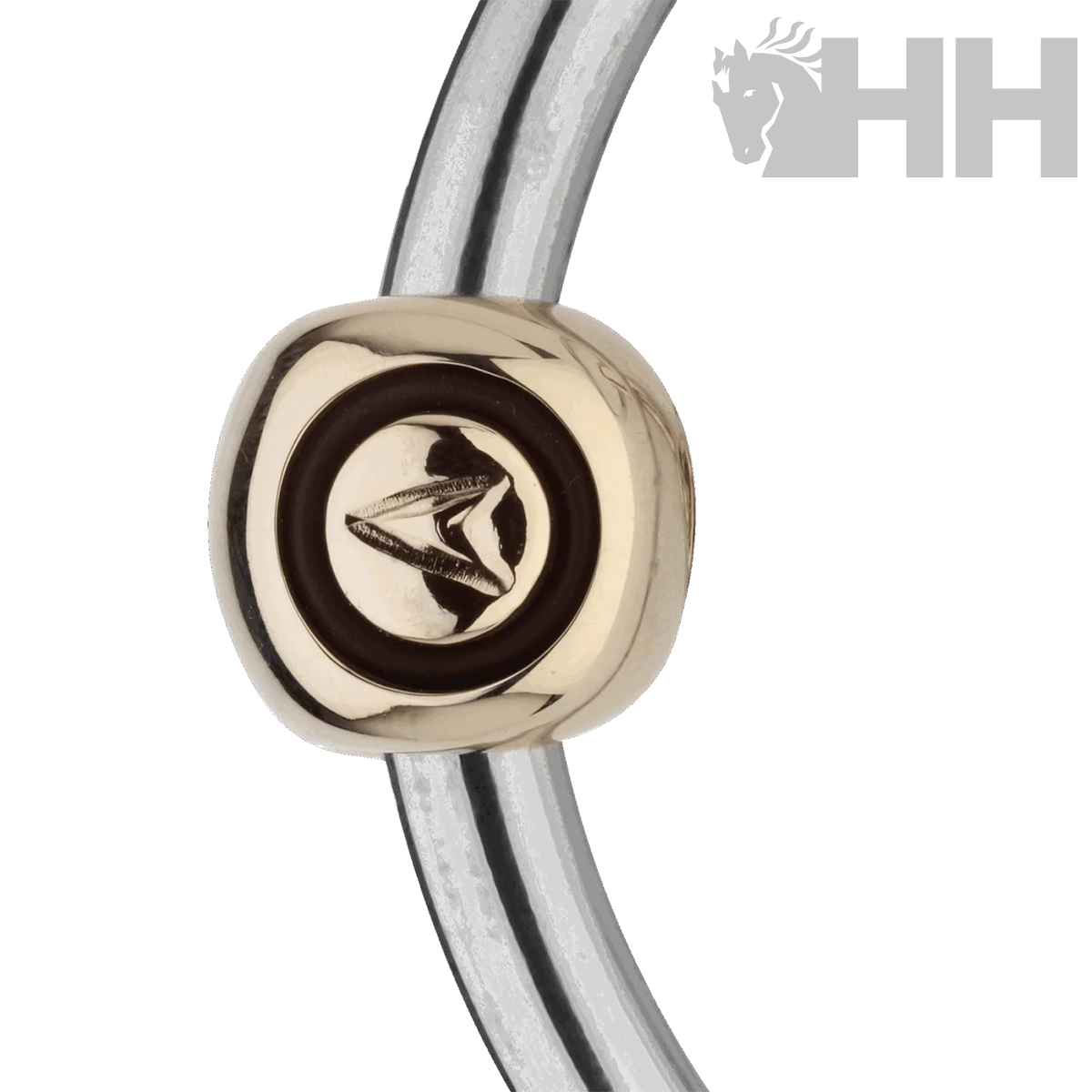 Pulseira com conta dourada quadrada e imagem estilizada