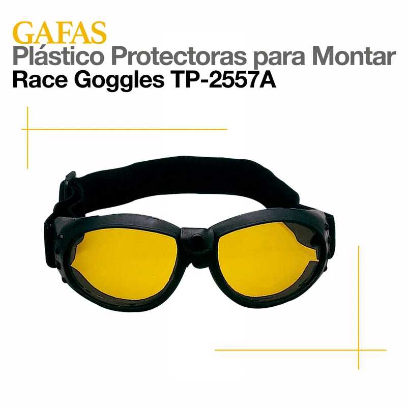 Óculos de protecção com lentes amarelas e armação preta