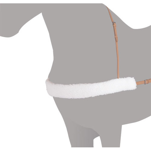 Trela castanha para cão com almofada branca no peito