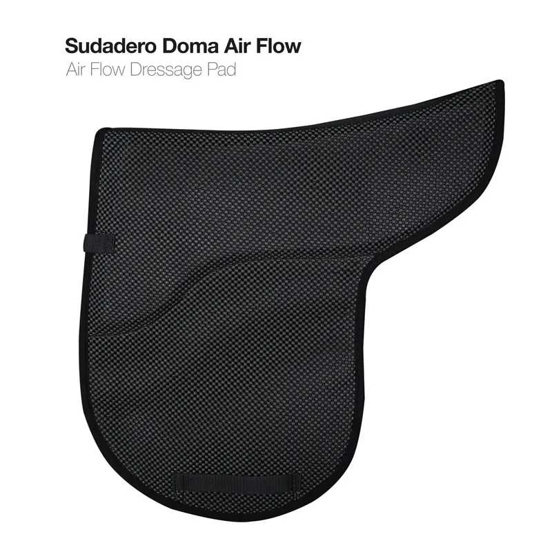 Tapete de sela preto com textura de malha e bordas reforçadas