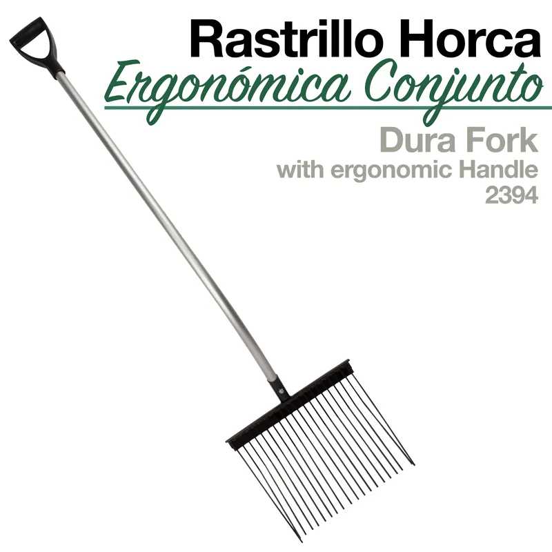 Rastrillo Horca com cabo ergonómico e garfos pretos