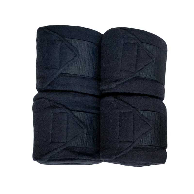 Quatro bandagens pretas com velcro.