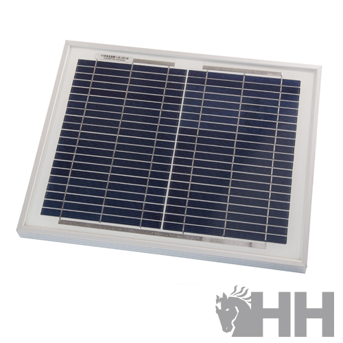 Painel solar quadrado com células azuis e moldura branca