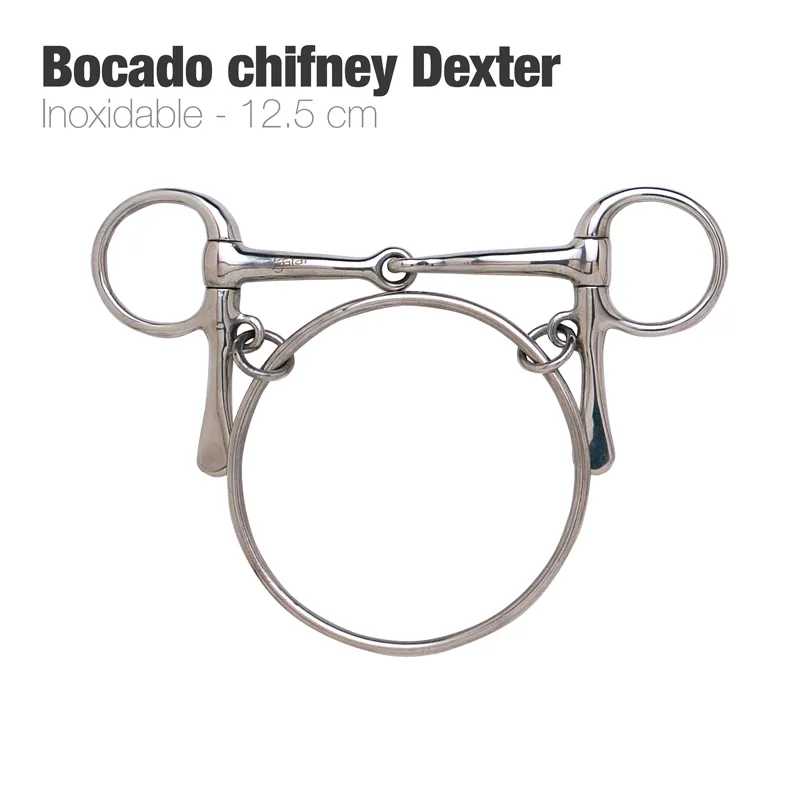 Bocado chifney Dexter inoxidável prateado de 12,5 cm